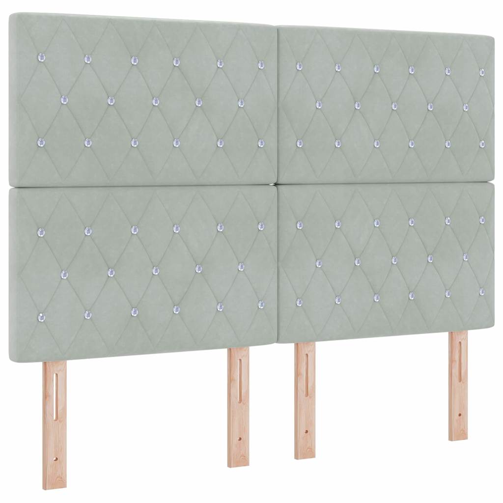 Box spring seng med madras Lysegrå 140 x 200 cm Fløjl