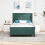 Box spring seng med madras Mørkegrøn 140 x 200 cm Fløjl