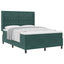 Box spring seng med madras Mørkegrøn 140 x 200 cm Fløjl