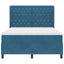 Box spring seng med madras Blå 140 x 200 cm Fløjl