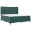 Box spring seng med madras Mørkegrøn 180 x 200 cm Fløjl