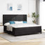 Box spring seng med madras Sort 200 x 200 cm Fløjl