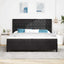 Box spring seng med madras Sort 200 x 200 cm Fløjl