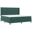 Box spring seng med madras Mørkegrøn 200 x 200 cm Fløjl