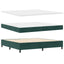 Box spring seng med madras Mørkegrøn 200 x 200 cm Fløjl