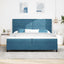 Box spring seng med madras Blå 200 x 200 cm Fløjl
