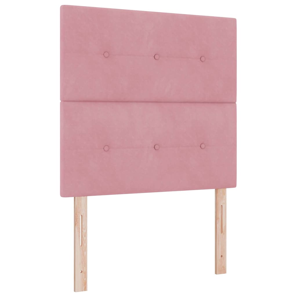 Box spring seng med hovedgærde Lyserød 80 x 200 cm Fløjl
