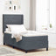 Box spring seng med hovedgærde Mørkegrå 90 x 200 cm Fløjl