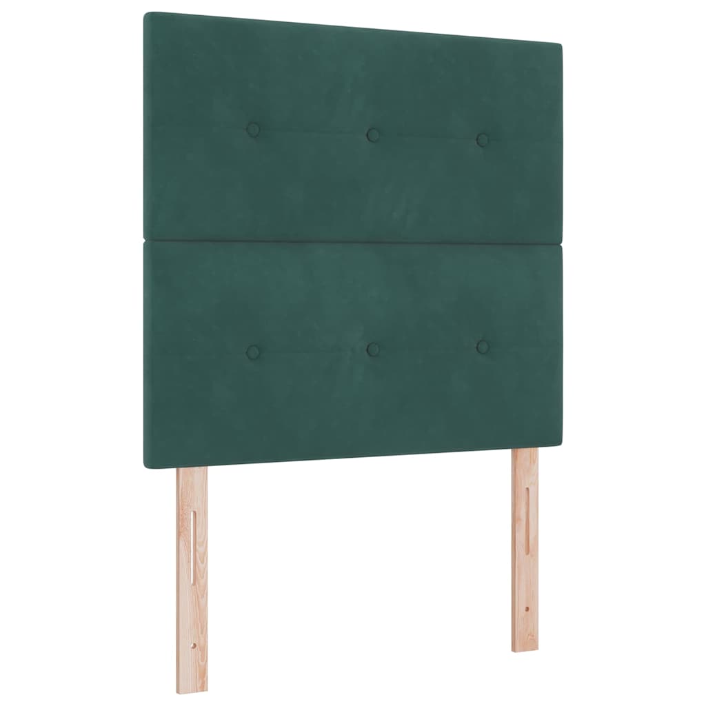 Box spring seng med hovedgærde Mørkegrøn 100 x 200 cm Fløjl
