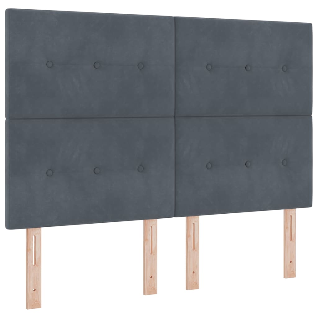 Box spring seng med hovedgærde Mørkegrå 140 x 190 cm Fløjl
