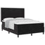 Box spring seng med hovedgærde Sort 140 x 190 cm Fløjl