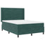 Box spring seng med hovedgærde Mørkegrøn 140 x 190 cm Fløjl