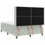 Box spring seng med hovedgærde Lysegrå 140 x 200 cm Fløjl