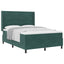 Box spring seng med hovedgærde Mørkegrøn 140 x 200 cm Fløjl