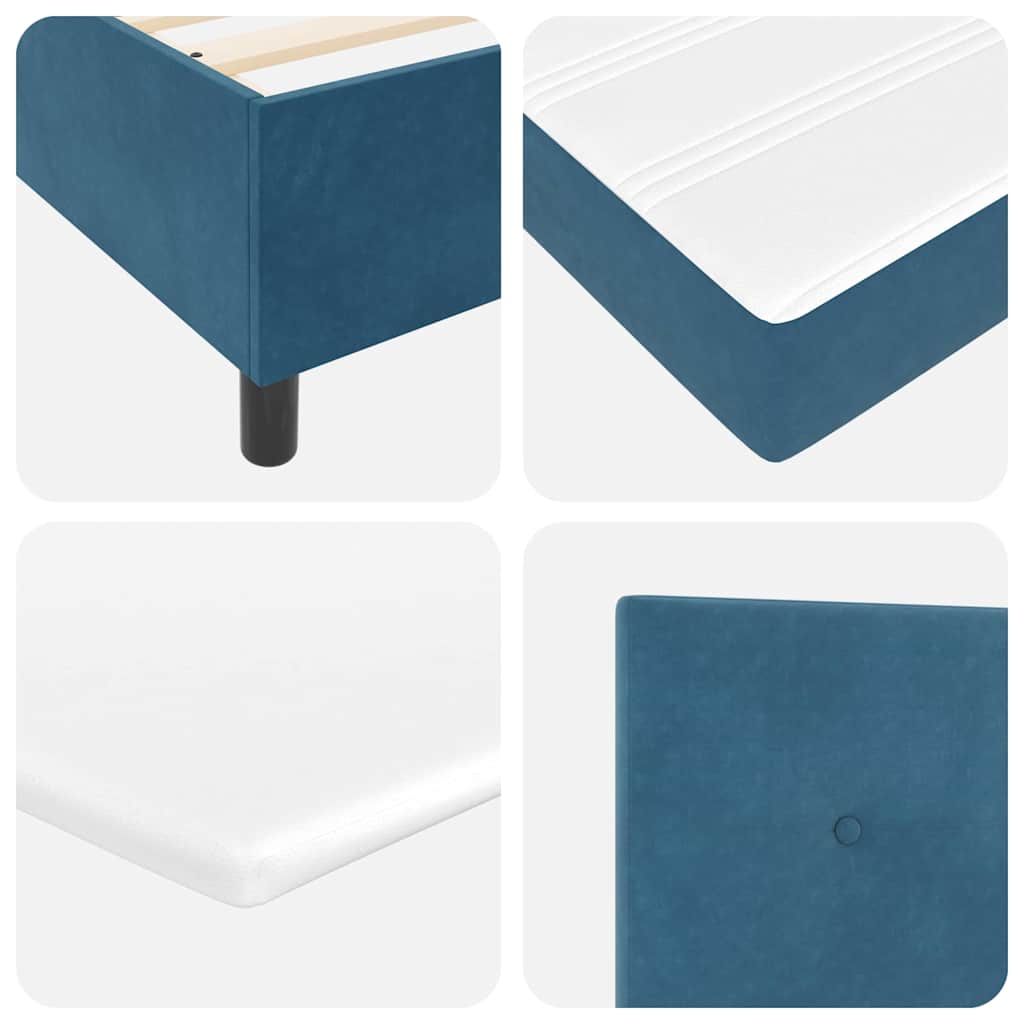 Box spring seng med hovedgærde Blå 140 x 200 cm Fløjl