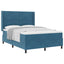 Box spring seng med hovedgærde Blå 140 x 200 cm Fløjl