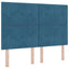 Box spring seng med hovedgærde Blå 140 x 200 cm Fløjl