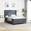 Box spring seng med hovedgærde Mørkegrå 160 x 200 cm Fløjl