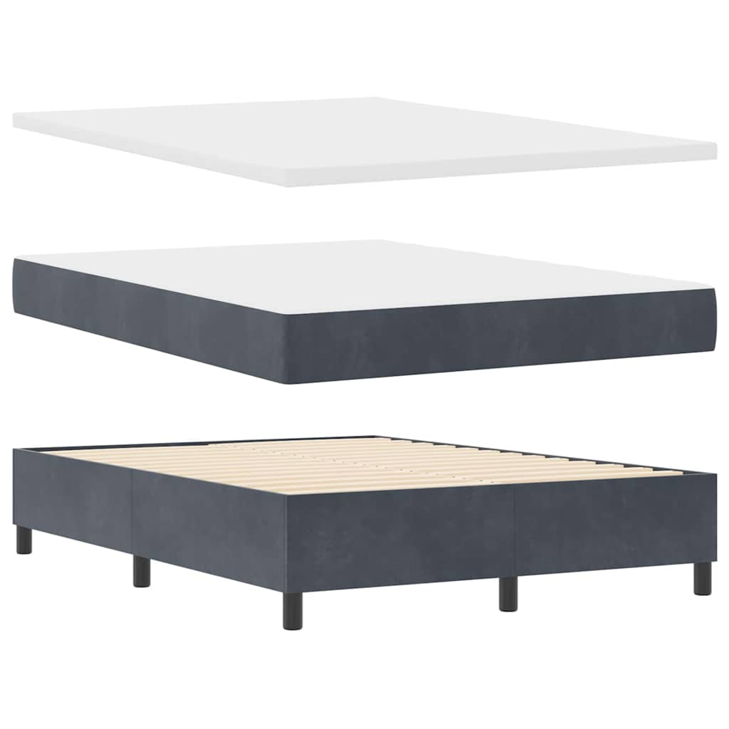 Box spring seng med hovedgærde Mørkegrå 160 x 200 cm Fløjl