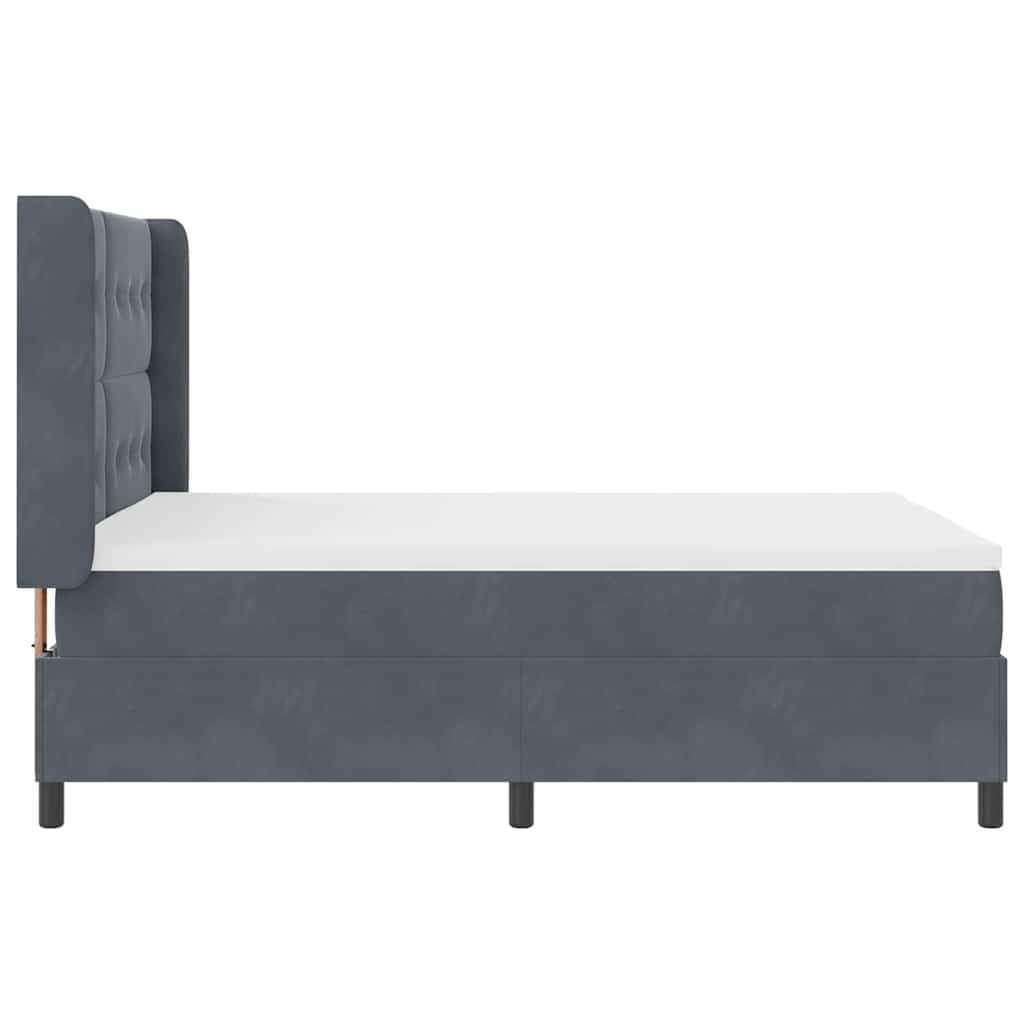 Box spring seng med hovedgærde Mørkegrå 160 x 200 cm Fløjl