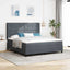 Box spring seng med hovedgærde Mørkegrå 180 x 200 cm Fløjl