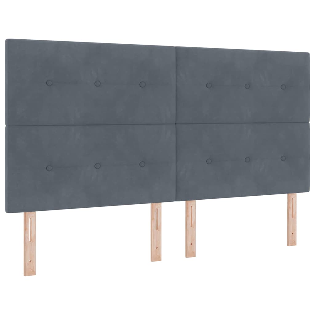 Box spring seng med hovedgærde Mørkegrå 180 x 200 cm Fløjl