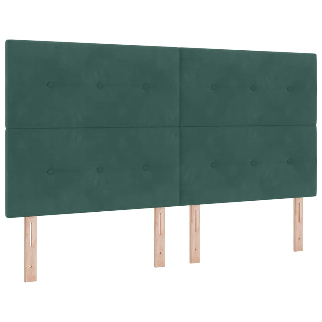 Box spring seng med hovedgærde Mørkegrøn 180 x 200 cm Fløjl
