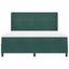 Box spring seng med hovedgærde Mørkegrøn 180 x 200 cm Fløjl