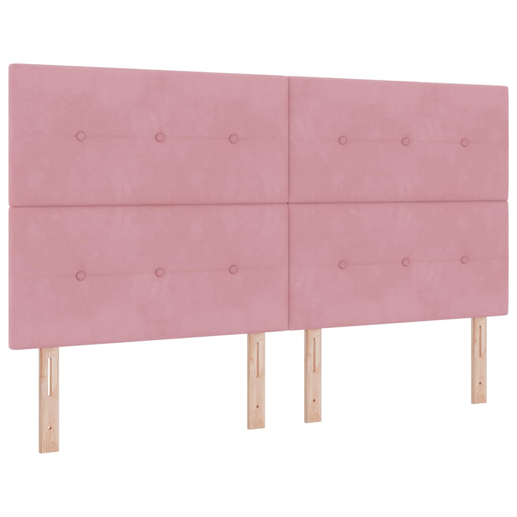 Box spring seng med hovedgærde Lyserød 180 x 200 cm Fløjl