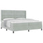 Box spring seng med hovedgærde Lysegrå 200 x 200 cm Fløjl