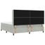 Box spring seng med hovedgærde Lysegrå 200 x 200 cm Fløjl