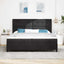 Box spring seng med hovedgærde Sort 200 x 200 cm Fløjl