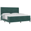 Box spring seng med hovedgærde Mørkegrøn 200 x 200 cm Fløjl