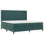 Box spring seng med hovedgærde Mørkegrøn 200 x 200 cm Fløjl