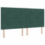 Box spring seng med hovedgærde Mørkegrøn 200 x 200 cm Fløjl