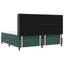 Box spring seng med hovedgærde Mørkegrøn 200 x 200 cm Fløjl