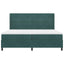 Box spring seng med hovedgærde Mørkegrøn 200 x 200 cm Fløjl
