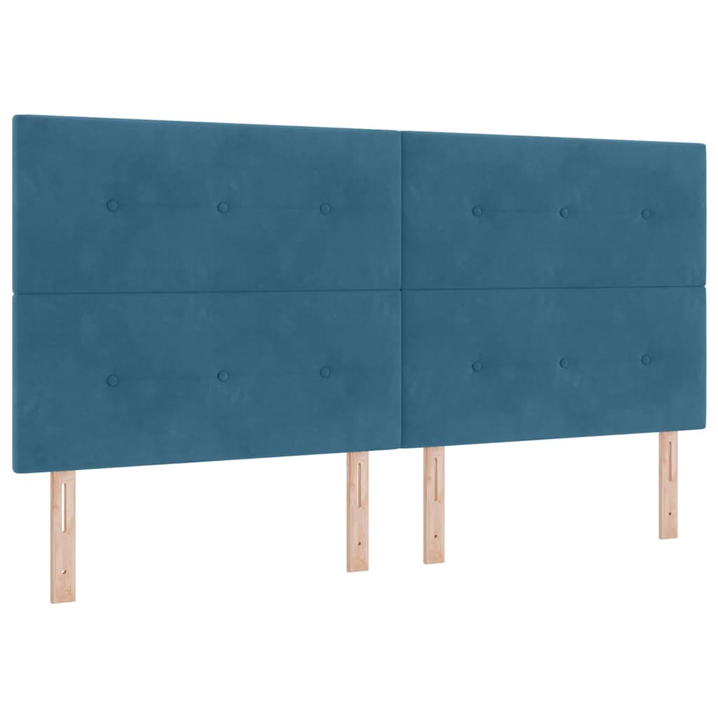 Box spring seng med hovedgærde Blå 100 x 200 cm Fløjl