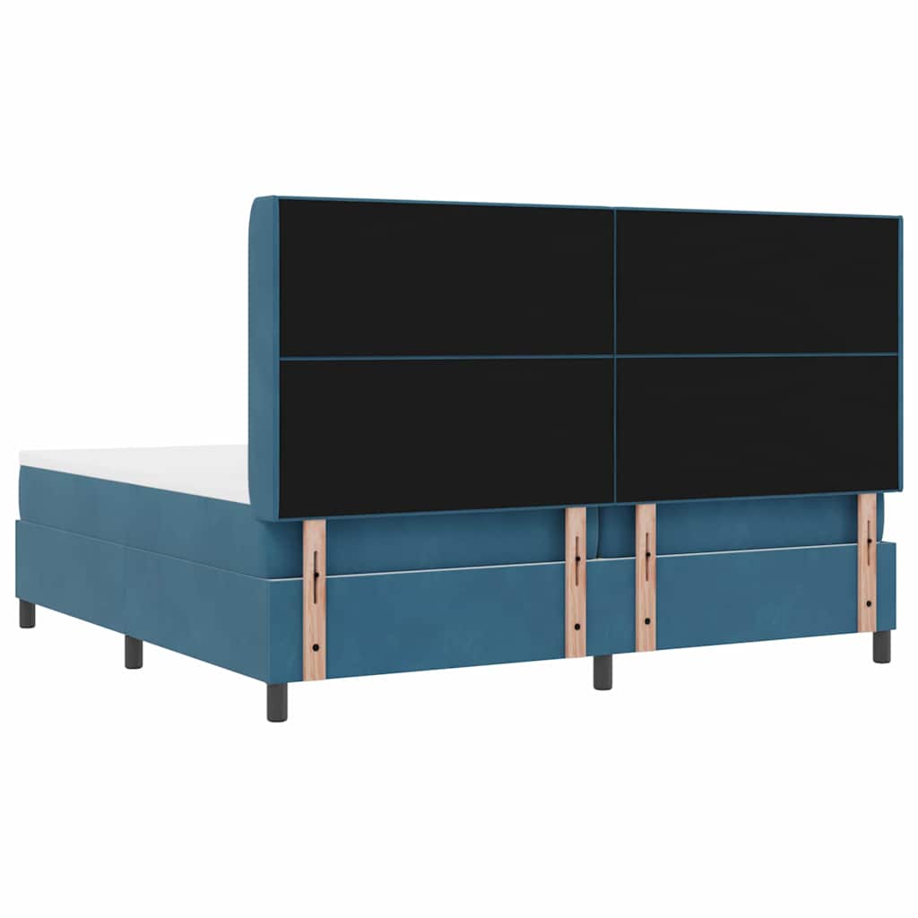 Box spring seng med hovedgærde Blå 100 x 200 cm Fløjl