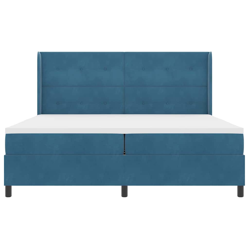 Box spring seng med hovedgærde Blå 100 x 200 cm Fløjl