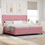 Box spring seng med hovedgærde Lyserød 200 x 200 cm Fløjl