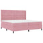 Box spring seng med hovedgærde Lyserød 200 x 200 cm Fløjl