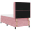 Box spring seng med hovedgærde Lyserød 90 x 190 cm Fløjl