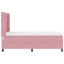 Box spring seng med hovedgærde Lyserød 90 x 190 cm Fløjl