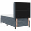 Box spring seng med hovedgærde Mørkegrå 90 x 200 cm Fløjl