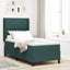 Box spring seng med hovedgærde Mørkegrøn 90 x 200 cm Fløjl