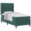 Box spring seng med hovedgærde Mørkegrøn 90 x 200 cm Fløjl