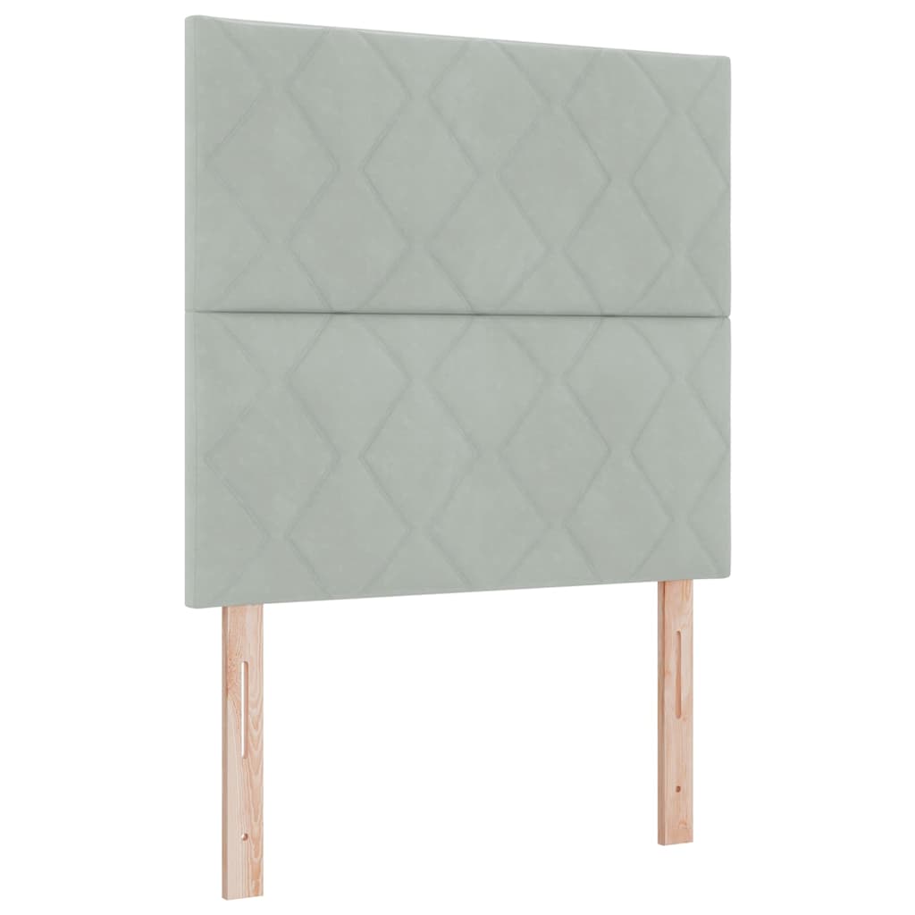 Box spring seng med hovedgærde Lysegrå 100 x 200 cm Fløjl