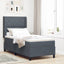 Box spring seng med hovedgærde Mørkegrå 100 x 200 cm Fløjl