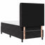 Box spring seng med hovedgærde Sort 100 x 200 cm Fløjl